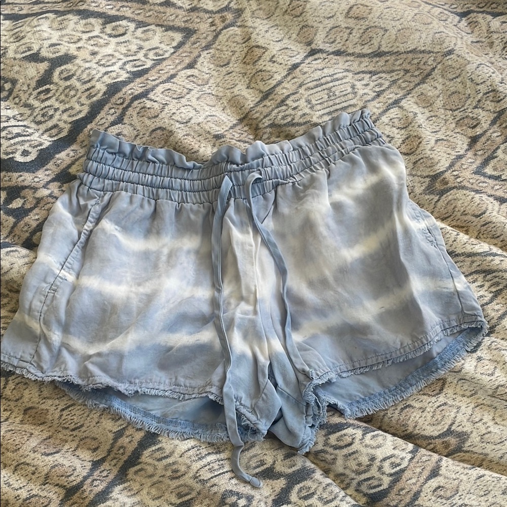 Women's Light Blue Tie-Dye Shorts